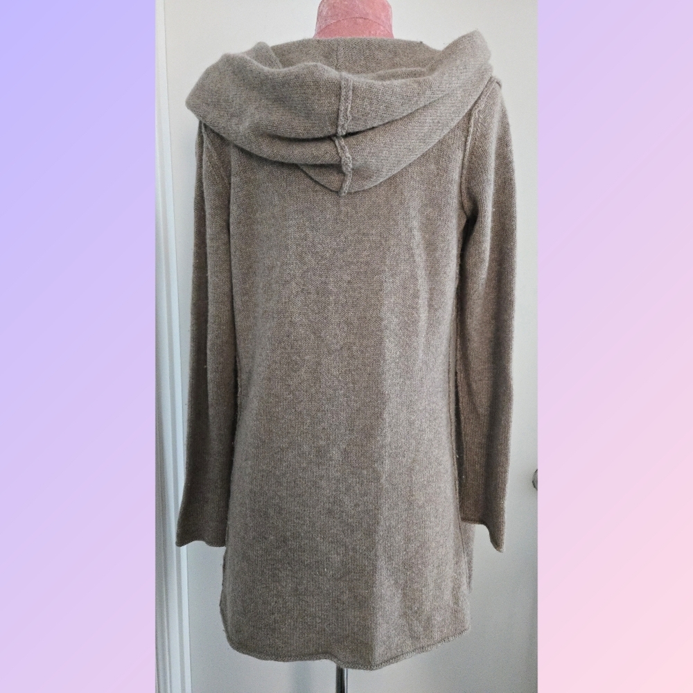 Vince Cashmere Alpaca Wool Hoodie Open Front Duster Size XS